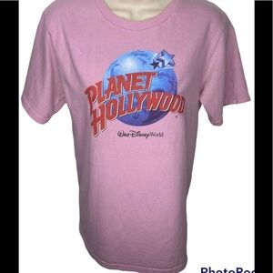 Planet Hollywood Women’s Graphic T-Shirt S Pink Crew Neck Short Sleeves Casual